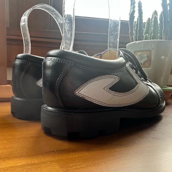 Fluevog EXCELLENT Angels Ivan vintage lace-up trainer black & light blue -W7/7.5 - Picture 3 of 16